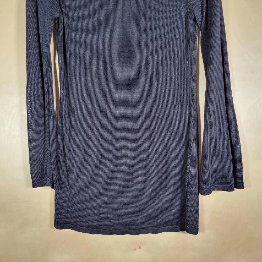 Talbots Black Bell Sleeve Long Tunic Lightweight Sweater Women Size S - Picture 8 of 9